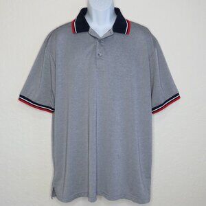 PGA Tour* Men's Short Sleeve Straight Hem Logo Brand Baseball Polo Shirt~Size XL